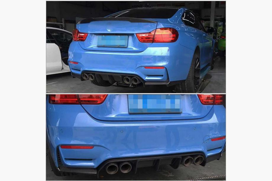 BMW 4 séria F32/F33/F36 2012–2020 Difúzor zadného nárazníka Carbon ABS V14 (pre F82/F83) Fotografia 2