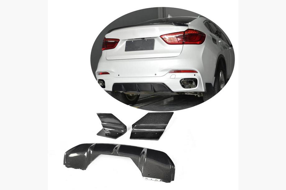 BMW X6 F16 2014–2019 Difúzor zadného nárazníka V1 (pre M-Sport, karbón) Image
