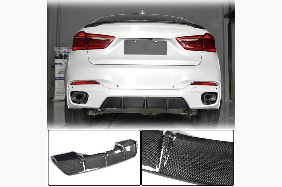BMW X6 F16 2014–2019 Difúzor zadného nárazníka V2 (pre M-Sport, karbón) Fotografia 1