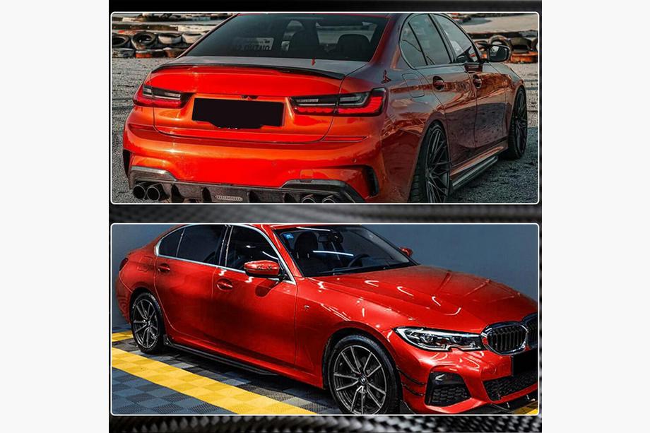 BMW 3. rad G20/G21 2018– Prahové nadstavce V3 (pre G20 M-Sport, karbón) Fotografia 3