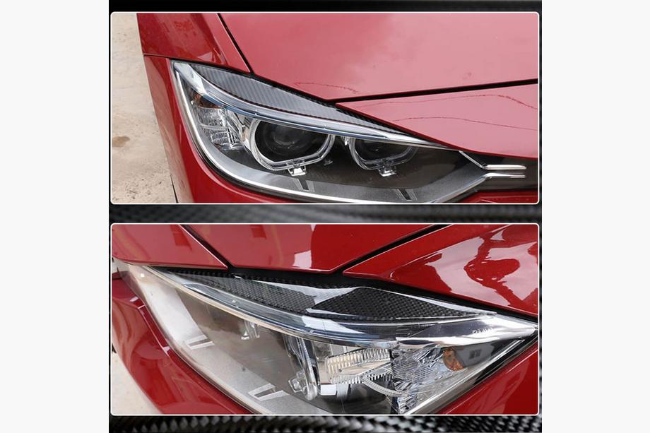 BMW rad 3 F30/F31 2012–2019 Obočie na predné svetlá V1 (pre F30, karbón) Fotografia 4