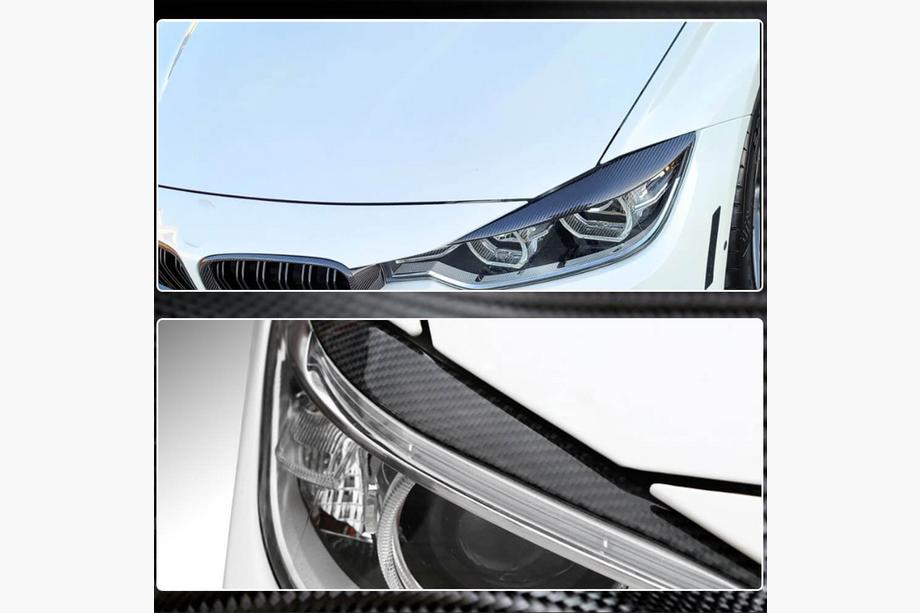 BMW rad 3 F30/F31 2012–2019 Obočie na predné svetlá V1 (pre F30, karbón) Fotografia 5