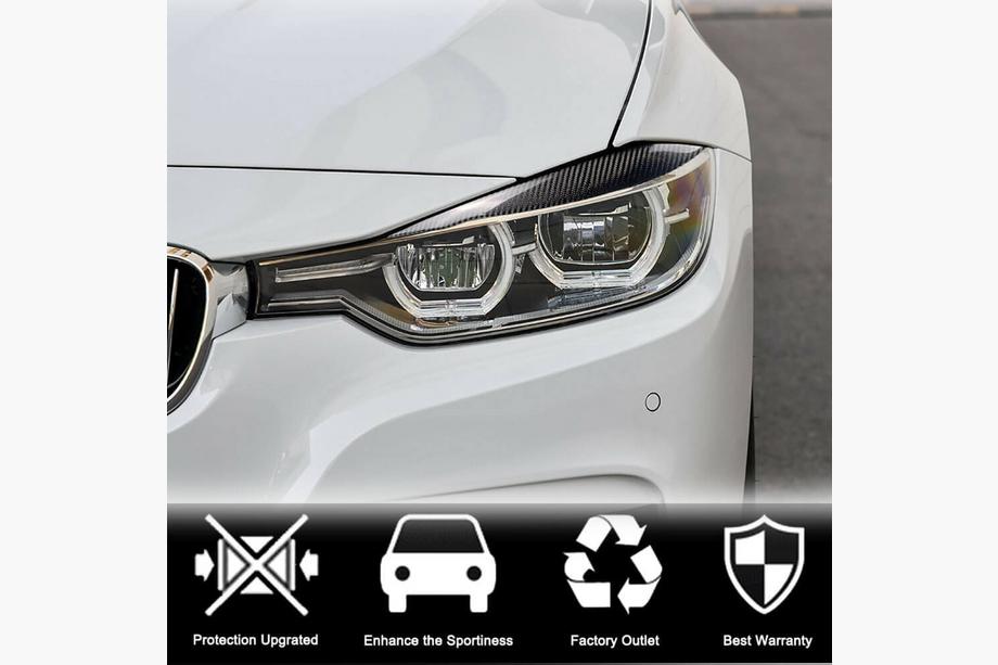 BMW rad 3 F30/F31 2012–2019 Obočie na predné svetlá V1 (pre F30, karbón) Fotografia 8