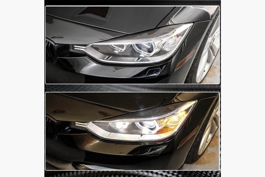 BMW rad 3 F30/F31 2012–2019 Obočie na predné svetlá V1 (pre F30, karbón) Fotografia 10
