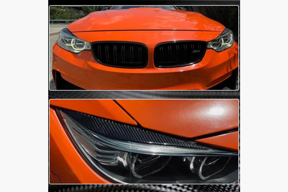 BMW rad 3 F30/F31 2012–2019 Mračítka na svetlá V1 (pre F80, karbón) Fotografia 3