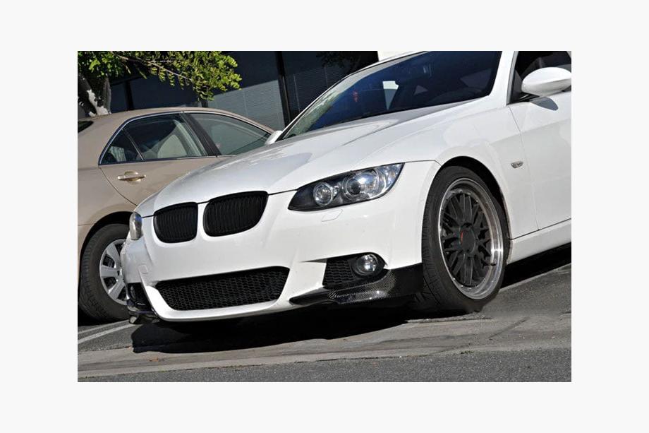 BMW 3. séria E92/E93 2006–2013 Flap lišty na predný nárazník (pre M-Sport 2006-2009, karbón) Fotografia 3