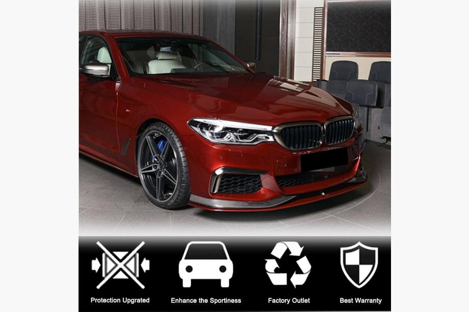 BMW 5. rad G30/G31 2017–2023 Predný nárazníkový lip Flap V3 (pre M-Sport 2017-2020, karbón) Fotografia 2