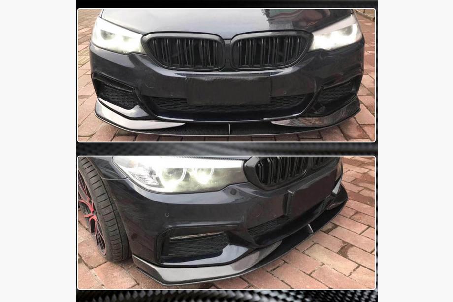 BMW 5. rad G30/G31 2017–2023 Predný nárazníkový lip Flap V3 (pre M-Sport 2017-2020, karbón) Fotografia 3