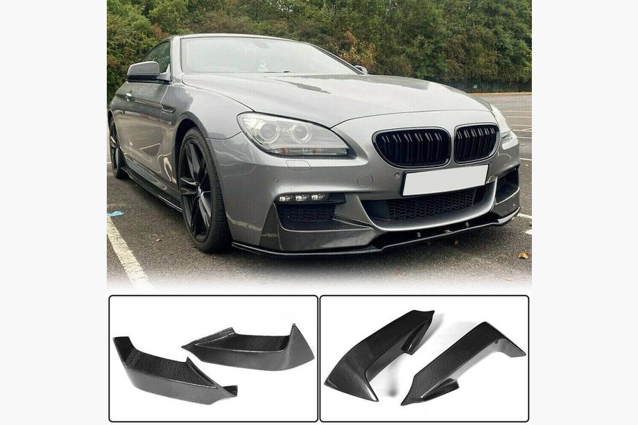 BMW 6. séria F12/F13/F06 2011–2018 Nástavce predného nárazníka Flap V2 (pre M-Sport, karbón) Fotografia 1