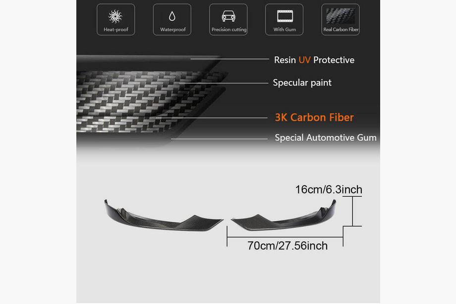 BMW rad 3 F30/F31 2012–2019 Nadstavce predného nárazníka Flap V1 (pre F80, karbón) Fotografia 5