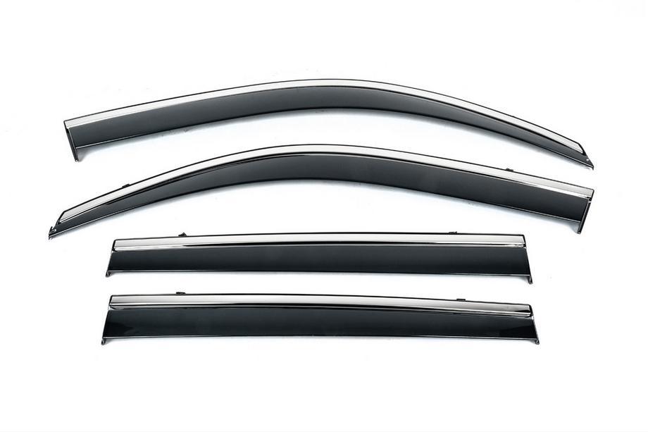 Audi Q6 2022– Okenné deflektory s chrómovou lištou Niken Luxury (4 ks) Fotografia 1
