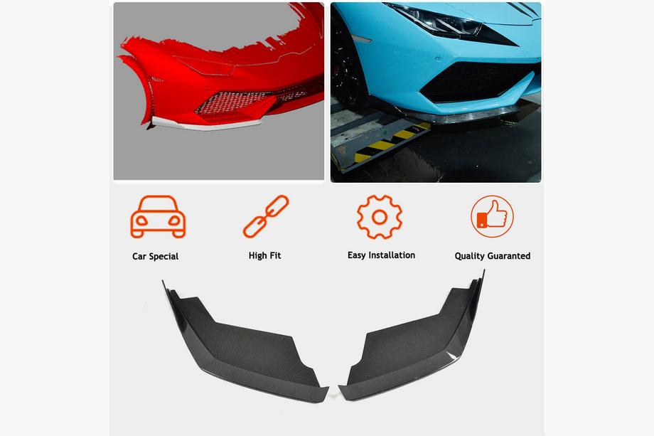 Lamborghini Huracan 2014– Kryty predného nárazníka Flap V1 (karbón) Fotografia 5
