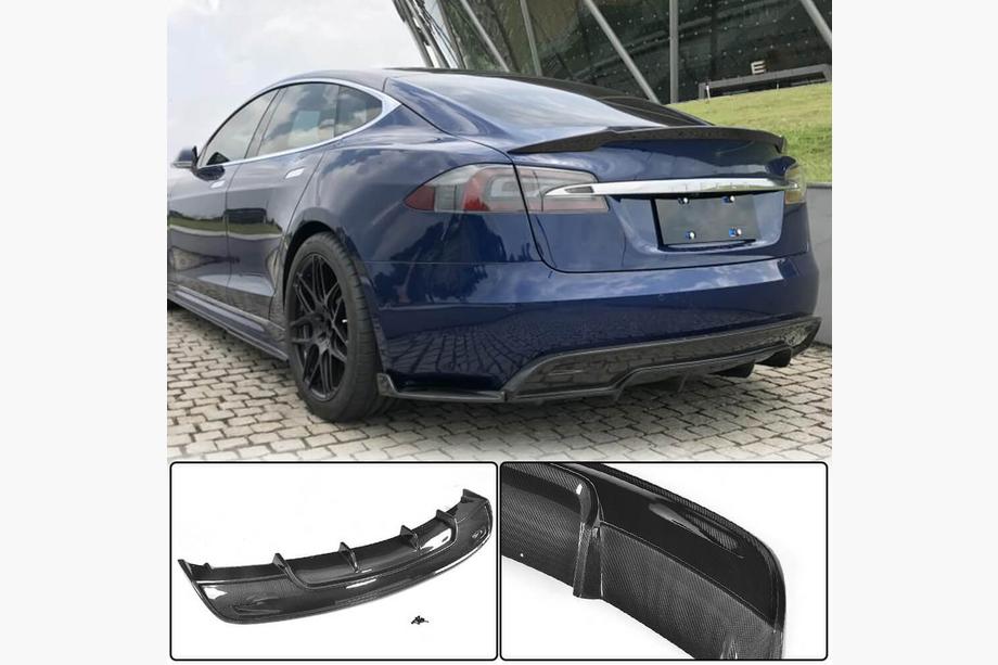 Tesla Model S 2012– Difúzor zadného nárazníka V2 (2016-2021, Karbón) Image