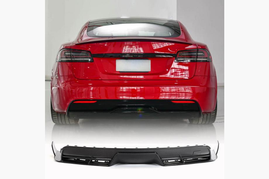 Tesla Model S 2012– Difúzor zadného nárazníka (2021+, karbón) Image
