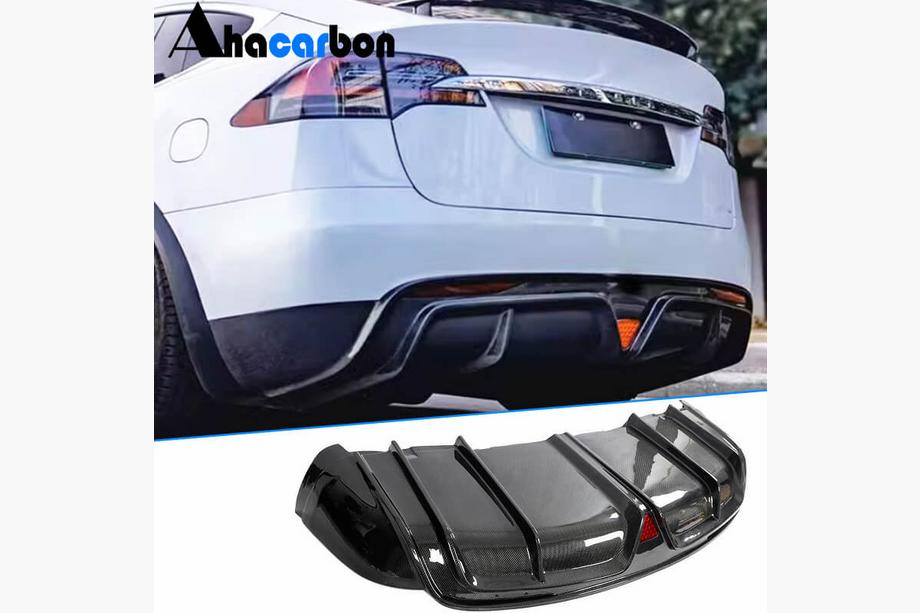 Tesla Model X 2015– Difúzor zadného nárazníka (pre Plaid 2021-2025, karbón) Image