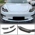 Tesla Model 3 2017– Predný lip spojler na nárazník Lip V5 (2017-2023, Carbon) fotografia 1