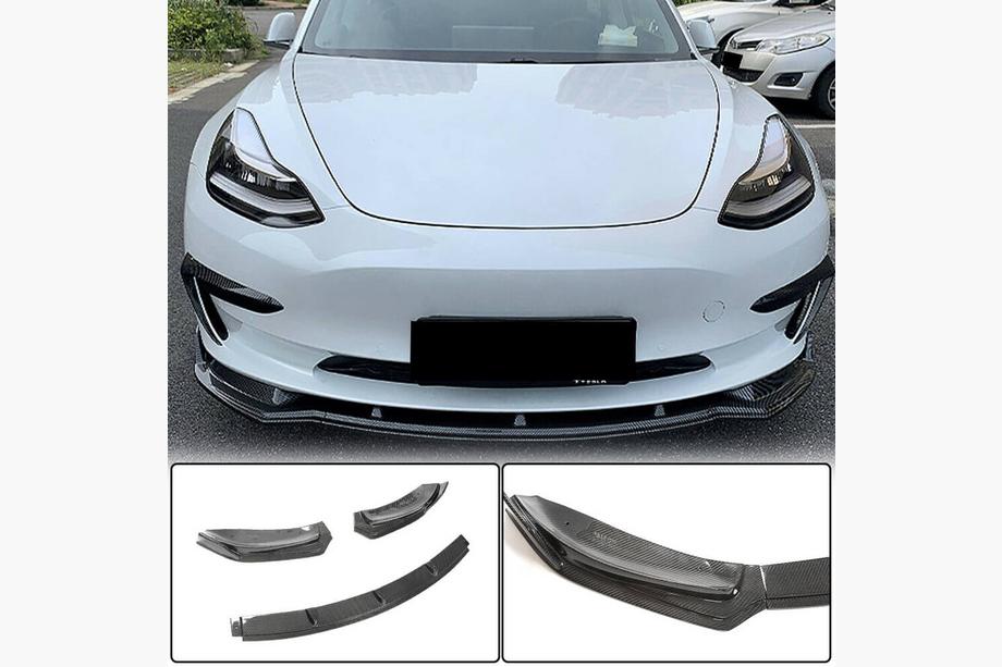Tesla Model 3 2017– Predný lip spojler na nárazník Lip V5 (2017-2023, Carbon) Image