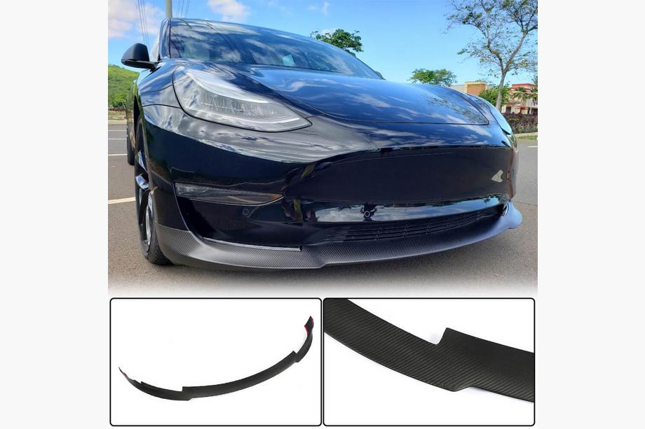 Tesla Model 3 2017– Predný lip spojler nárazníka Lip V6 (2017-2023, karbón) Image