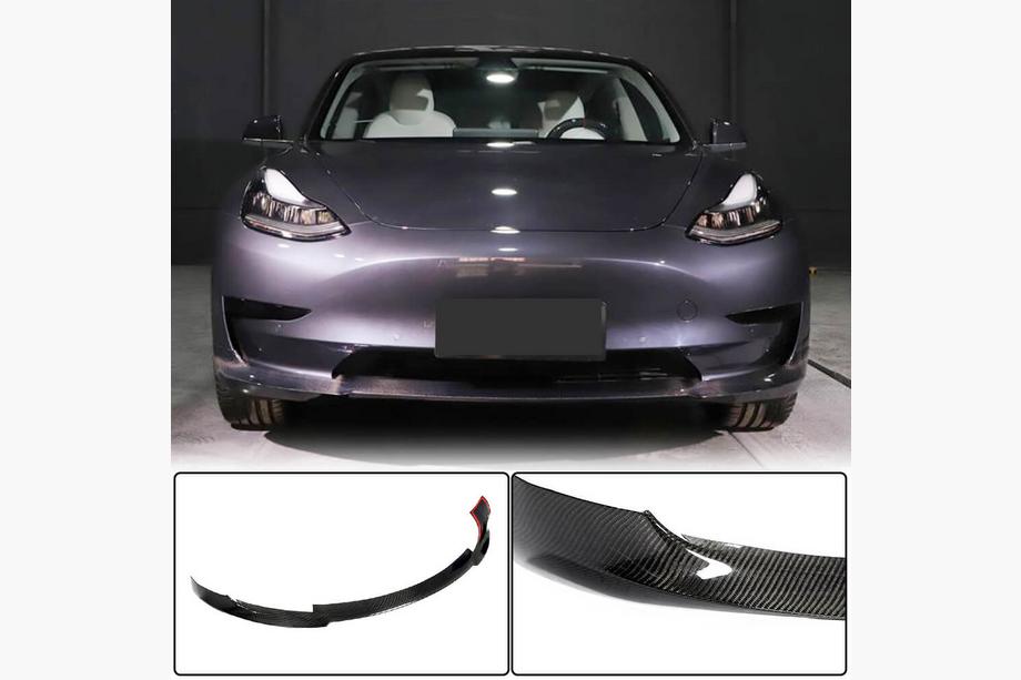 Tesla Model 3 2017– Lip na predný nárazník Lip V7 (2017-2023, karbón) Image