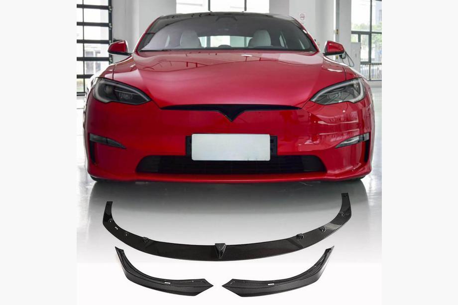 Tesla Model S 2012– Lip spojler predného nárazníka Lip V2 (2021+, Karbón) Image