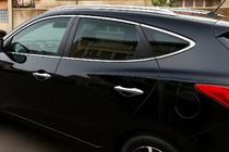 Hyundai IX-35 2010–2015 Sada chrómových líšt okolo okien (10 ks, nerez) fotografia 1