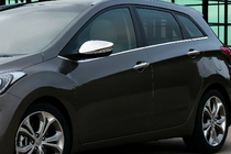 Hyundai I-30 2012–2017 Kryty zrkadiel s výrezom pre smerovku (2 ks) ABS – chrómovaný plast fotografia 1