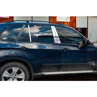 Nerezové lišty stĺpikov dverí BMW X5 E70 2007–2013 fotografia 1