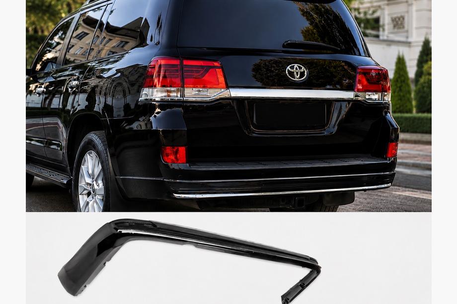 Toyota Land Cruiser 200 2007–2021 Zadná lišta difúzora s chrómom 2016-2021 (Executive 2019/2021) Čierna farba Image