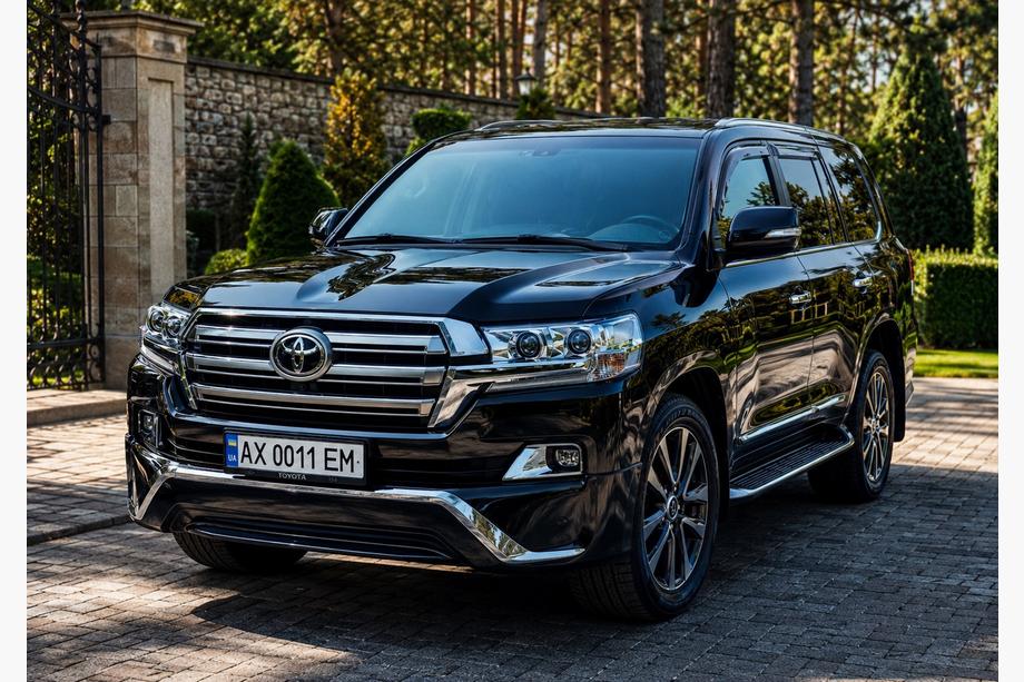Toyota Land Cruiser 200 2007–2021 Predný lip spojler 2016↗ (Executive 2016) Čierna farba Fotografia 8