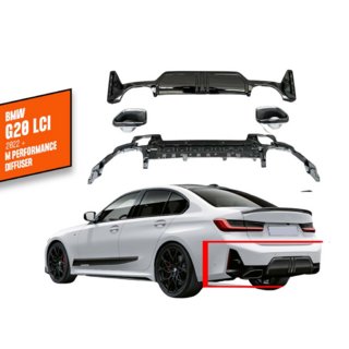 Zadný difúzor s koncovkami výfuku DPT (2022+, M-Perfomance) BMW 3. rad G20/G21 2018– fotografia 1