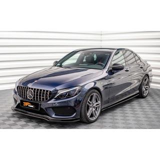 DPT V2 predný lip spojler na nárazník (2014-2018, iba pre AMG-Line, lesklá čierna) Mercedes C-сlass W205 2014–2021 fotografia 1