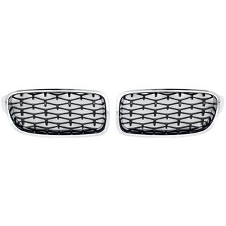 Obličkové mriežky Diamond Black (chrómové lemovanie) BMW rad 3 F30/F31 2012–2019 fotografia 2