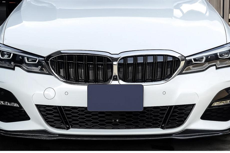 BMW 3. rad G20/G21 2018– Obličkové mriežky M-Look V2 (2018-2022, lesklá čierna s chrómovým lemom) Image