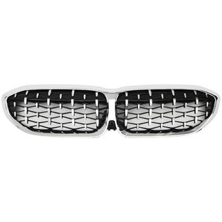 Obličkové mriežky Diamond Silver (2018-2022, chrómový rámik) BMW 3. rad G20/G21 2018– fotografia 2