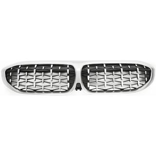 Obličkové mriežky Diamond Silver (2018-2022, matný chrómový rámik) BMW 3. rad G20/G21 2018– fotografia 2