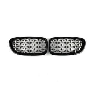 Obličkové mriežky Diamond Silver (čierny lem) BMW 5. rad F10/F11 2010–2016 fotografia 2