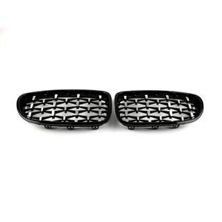 Obličkové mriežky Diamond Silver (čierny lem) BMW 5. rad F10/F11 2010–2016 fotografia 4