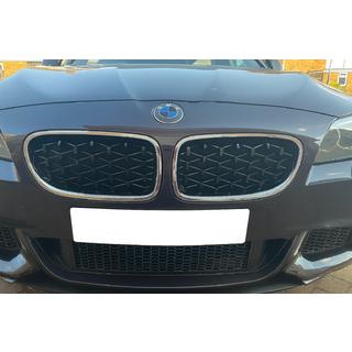 Obličkové mriežky Diamond Black (chrómové lemovanie) BMW 5. rad F10/F11 2010–2016 fotografia 1