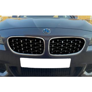 Obličkové mriežky Diamond Silver (chrómový lem) BMW 5. rad F10/F11 2010–2016 fotografia 1