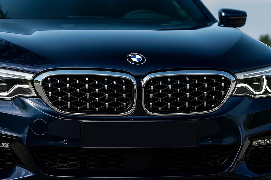 BMW 5. rad G30/G31 2017–2023 Ľadvinové mriežky Diamond Silver V1 (2017-2020, chrómový lem) Fotografia 1