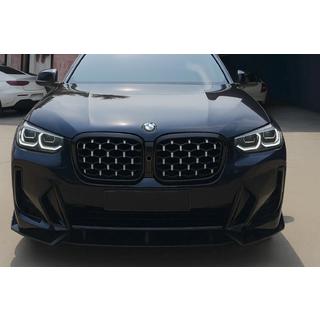 Mriežky „ľadvinky“ Diamond Silver (2021+, čierny rámik) BMW X3 G01 2018– fotografia 1