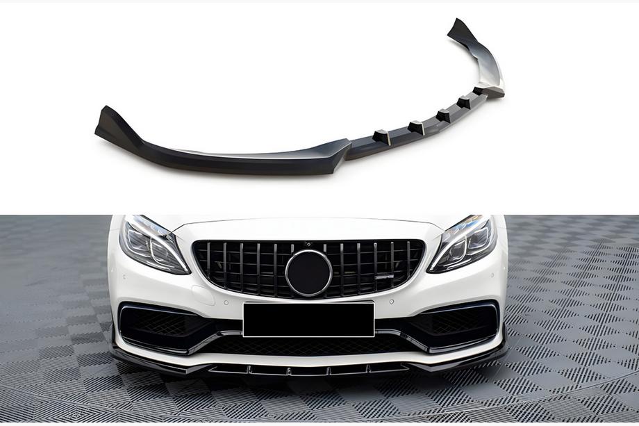 Mercedes C-class W205 2014–2021 Predný lip spojler DPT (2017-2020, čierny lesk) Image