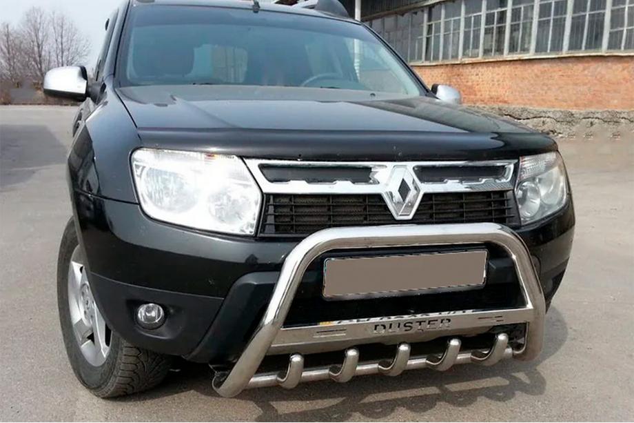 Renault Duster 2008–2017 Predný ochranný rám (kengurin) s nápisom WT004 (nerez) Fotografia 6
