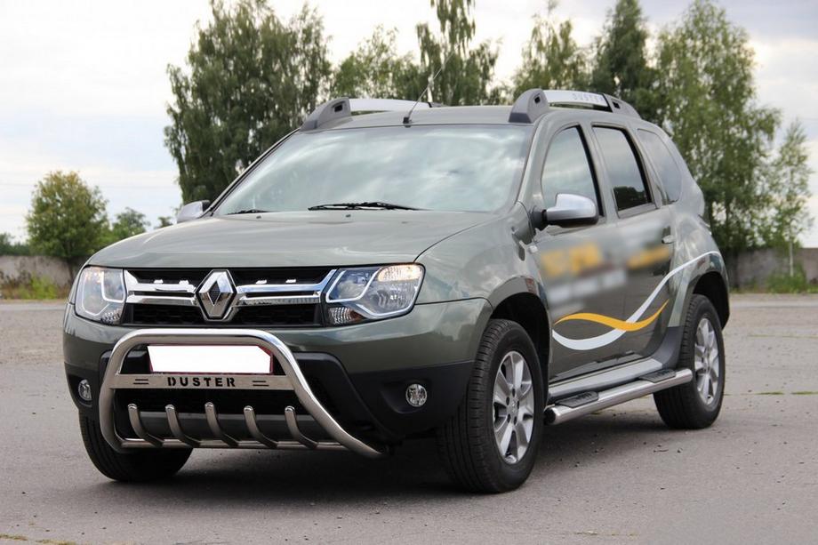 Dacia Duster 2008–2018 Predný ochranný rám (kengurin) s nápisom WT004 (nerez) Image