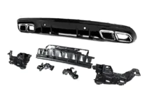 Mercedes C-class W205 2014–2021 Zadný difúzor s koncovkami výfuku Silver (dizajn C63 2018-2021) fotografia 3