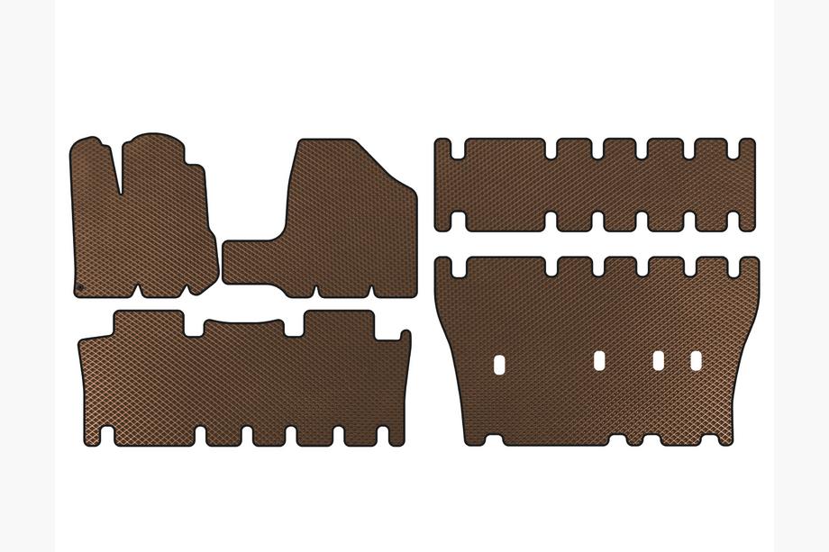 Toyota Sienna 2003–2009 EVA rohože do interiéru (3 rady, hnedé) Image