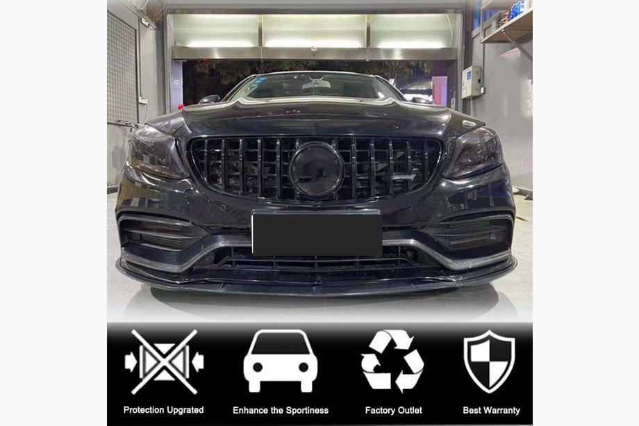 Mercedes C-class W205 2014–2021 Líšta predného nárazníka Lip V1 (pre kupé/kabriolet C63 AMG 2015-2019, karbón) Fotografia 2