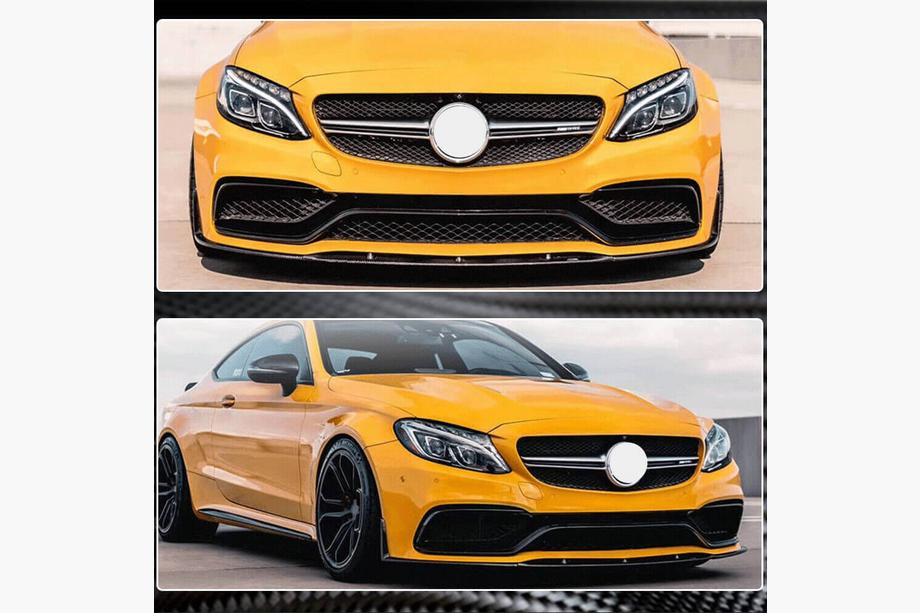 Mercedes C-class W205 2014–2021 Líšta predného nárazníka Lip V1 (pre kupé/kabriolet C63 AMG 2015-2019, karbón) Fotografia 3