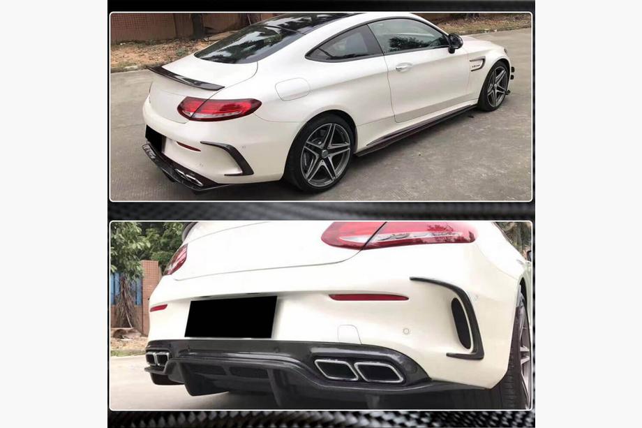 Mercedes C-class W205 2014–2021 Karbonové kryty zadného nárazníka (pre kupé/kabriolet C63 AMG 2015-2019) Fotografia 3