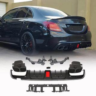 Difúzor zadného nárazníka s koncovkami výfuku (pre SD C43 AMG 2015-2019, karbón) fotografia 1